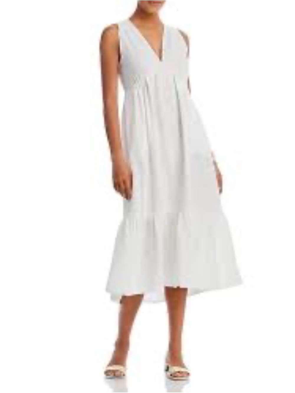 Echo Cotton Gauze Midi Dress Swim Cover-Up in Cream Women’s Size Large